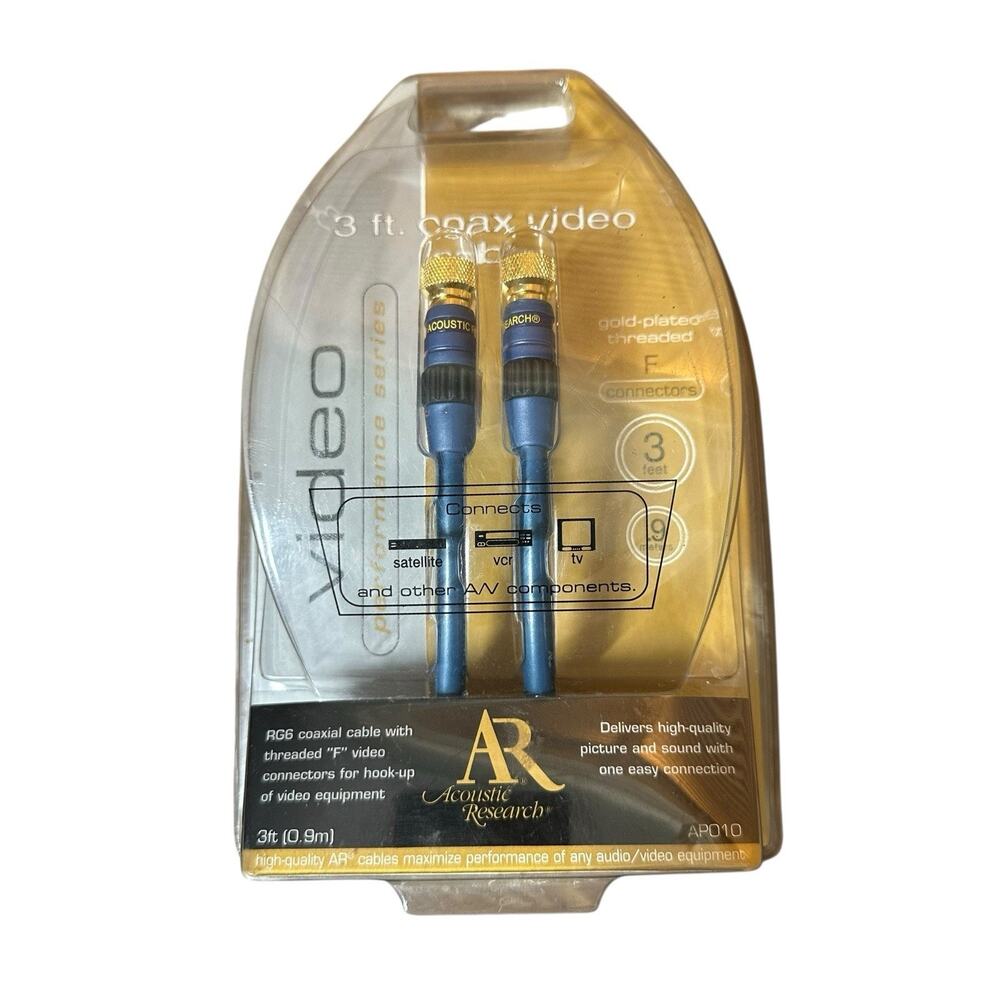Digital Coax Cable Acoustic Research Model Number AP010 Gold Plated 3 Ft NEW